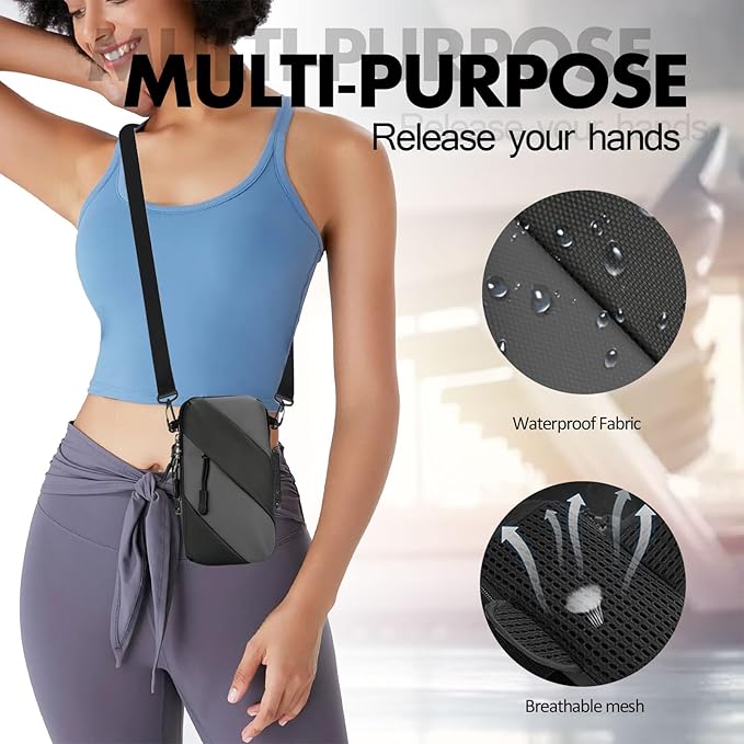 Armband Cell Phone Holder for Running,Crossbody Shoulder Holsters Bag with Arm Band for Women Men Kids,iPhone 15 14 13 12 11 Pro Max Xs Xr 8 7 6S 6 Plus SE Mini Galaxy Workout Walking Gym Arm Bags