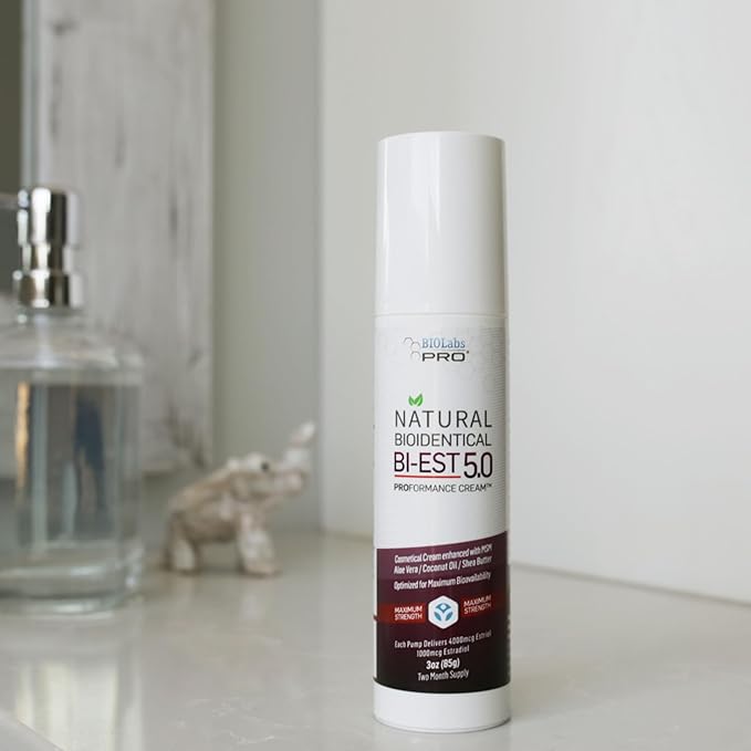 BIOLABS PRO Estro Cream BiEST 5.0 - Bioidentical Max Strength Solution - 5mg Per Pump - Two Month Supply - 3oz
