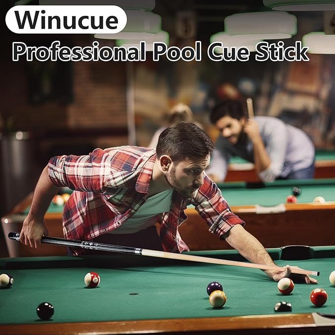 Billiard Cues Stick, 58" Pool Cues Canadian Maple Wood Leather Pattern Grip 18 19 20 21 oz Pool Cue Stick for Bar House Pool Table Sports