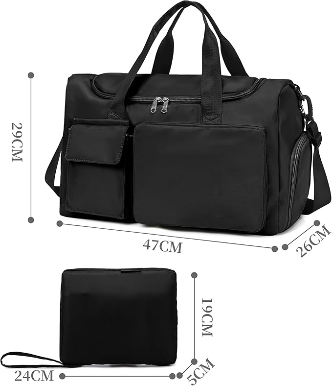 Supercenter Gym Bag, For Both Men and Women, Foldable, With Shoe Compartment and Wet/Dry Compartment