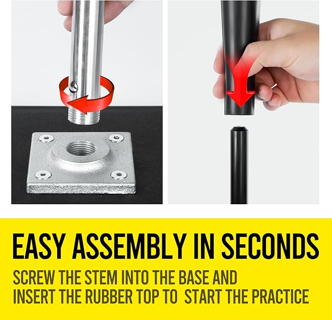 Baseball Batting Tee, Height Adjustable 20-27 inch for Kids and Youths, Durable Hitting Tee for Baseball/Softball with Rubber Top,Heavy-Duty Base| Easy Setup and Carrying