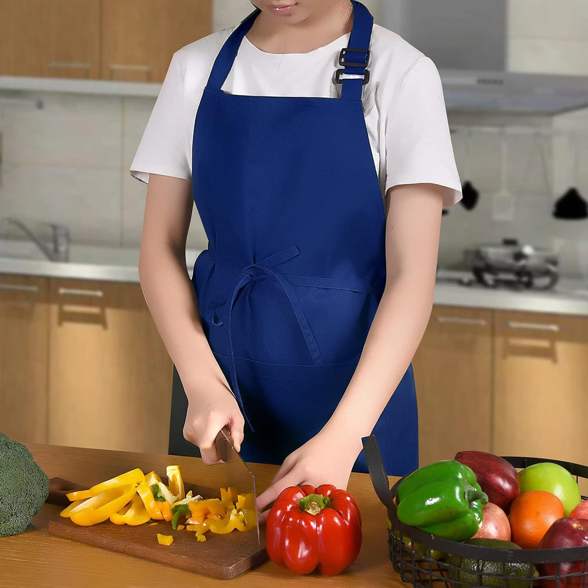 Cotton Blend Waterproof Apron With 2 Pockets for Women Men - Cooking Kitchen Chef Arpon BBQ Work Painting - (1 Pack)
