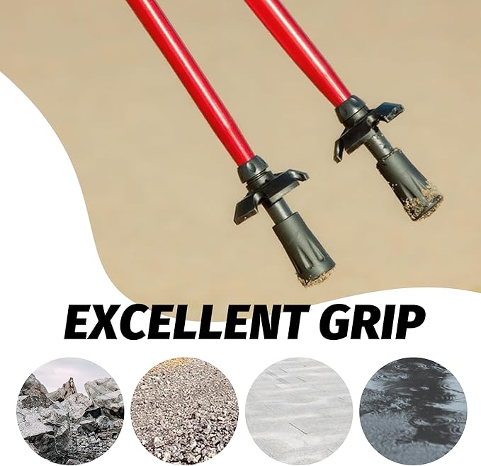 BlingKingdom 6 PCS Walking Stick Caps Trekking Pole Tips Rubber Hiking Walking Stick Tips for Hiking Sticks, Trekking Poles, Walkers