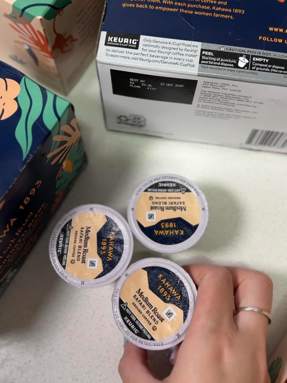 Kahawa 1893 Medium Roast Coffee K-Cup Pods Safari Blend (60 Count) - As Seen on Shark Tank, High Antioxidants, Naturally Sweet, Organically Grown & Cultivated, Ethically & Sustainably Sourced