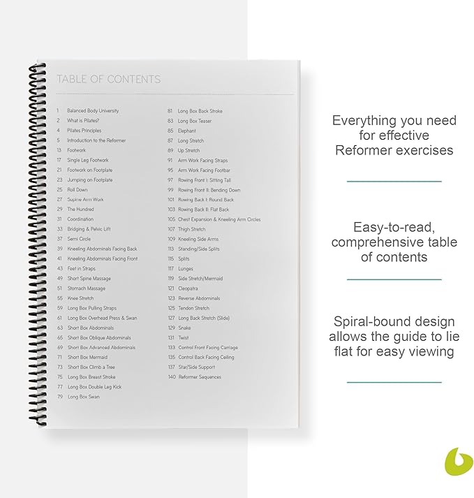 Balanced Body Reformer Guide, Pilates Reformer Guide for Workout Equipment, for Home Gym or Studio Use