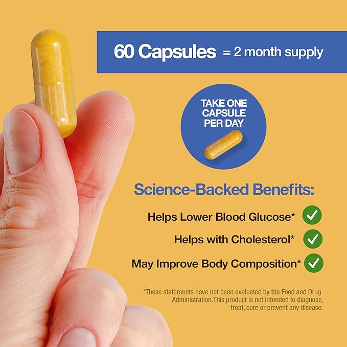 Berberine - High Absorption - 2200mg Equivalent - Herbal Supplement - Lower Blood Glucose - Helps Cholesterol - 60 Capsules