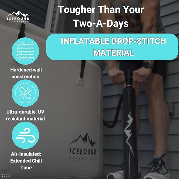 Big Tex Endurance Cold Plunge 155 Gallon Ice Bath Tub Chiller Compatible Connections Inflatable, Durable, Portable, Insulated Design