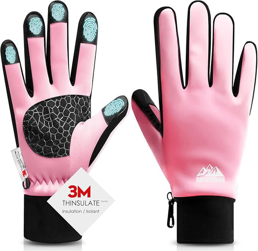 Bruvoalon Winter Gloves for Women & Men, 3M Thermal Insulation, Lycra Fabric, Windproof, Touchscreen, Anti-Slip, Cold Weather