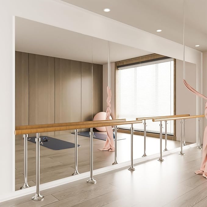 2PCS 71" X 24" Gym Mirror - Full Length Wall Mirror for Gyms, Dance Studios, Home and Yoga - Easy Installation, Ultra Light Shatterproof Nano Miorror Reduces 60% Commercial Insurance Costs, 5LB Each