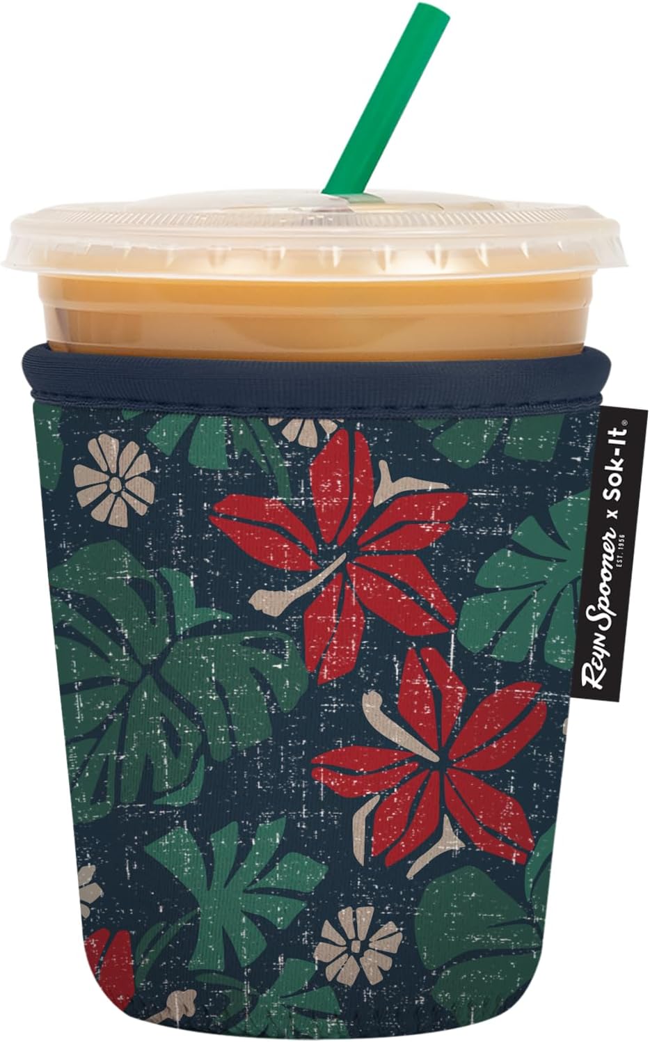 Sok It JavaSok Iced Coffee & Cold Soda Insulated Neoprene Cup Sleeve (Reyn Spooner Pahala, Small: 16-20oz)