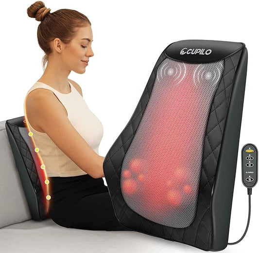 Back and Neck Massager, FSA Eligible HSA Store Massager for Pain Relief Deep Tissue, Heated Massage with Vibration, Massage Pillow for Neck, Back, Shoulder, Leg, Gifts for Men Women