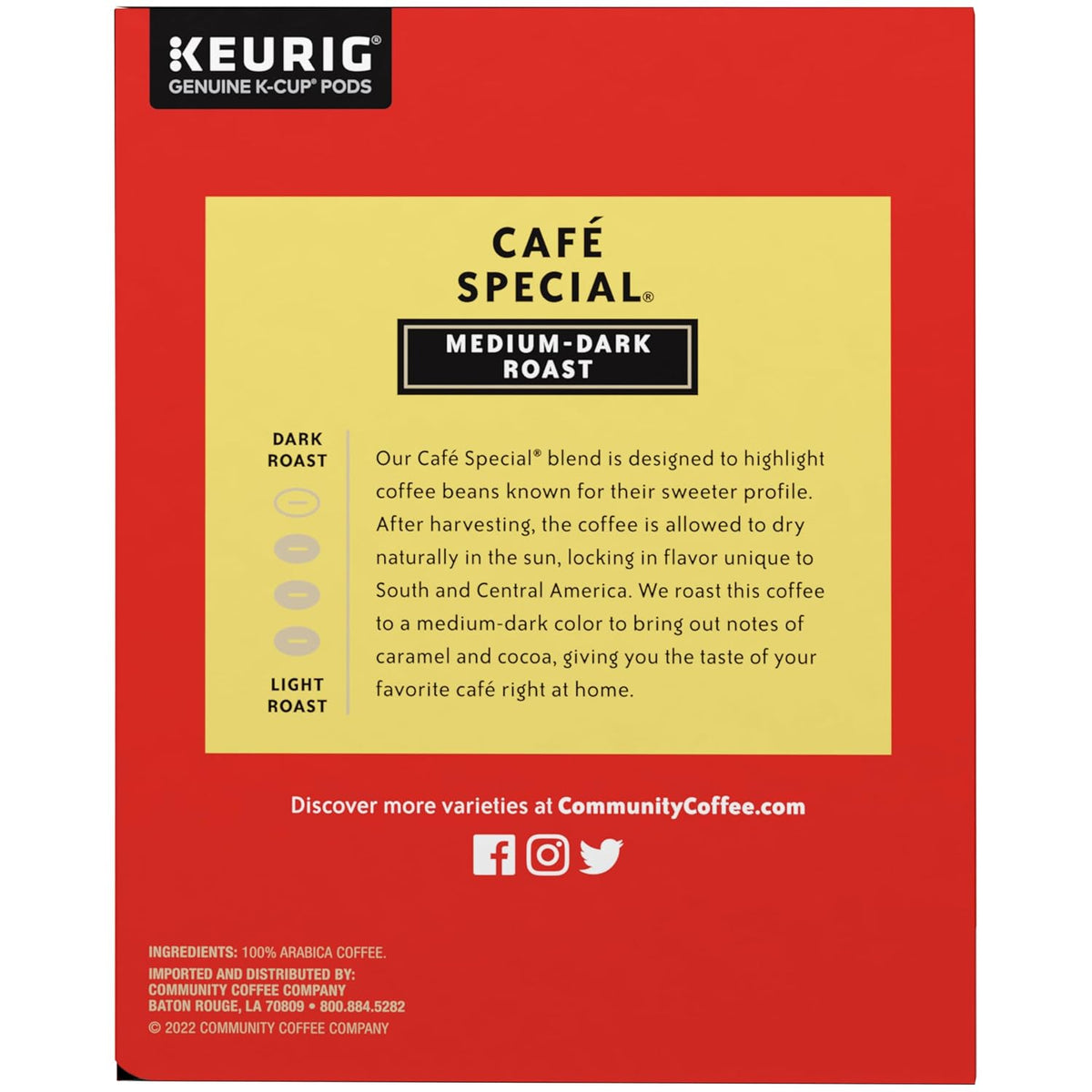 Community Coffee Café Special Medium-Dark Roast Single-Serve Keurig K-Cup Pods 48 Count (Pack of 1)