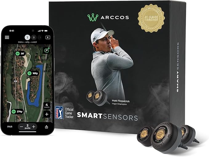 Arccos Smart Sensors: Automatic Golf Game Tracking System, A.I. Powered GPS Rangefinder & Smart Club Distances