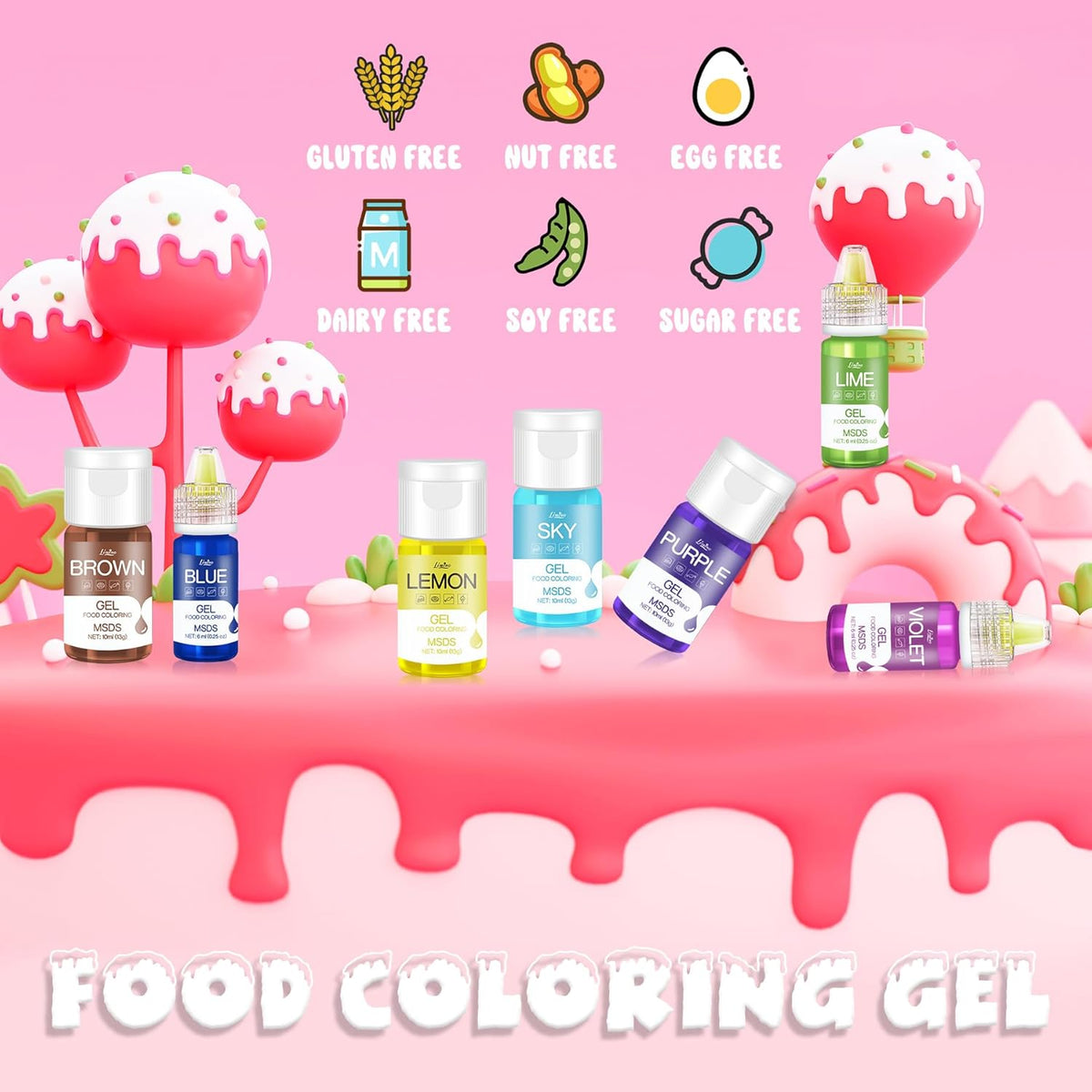 Gel Food Coloring - 4.5oz Vivid Food Coloring Gel for Baking, Cake Decorating, Cookie, Fondant, Macaron - Tasteless Concentrated Edible Food Color Dye for Icing, Slime, Drinks, DIY Crafts (Black)