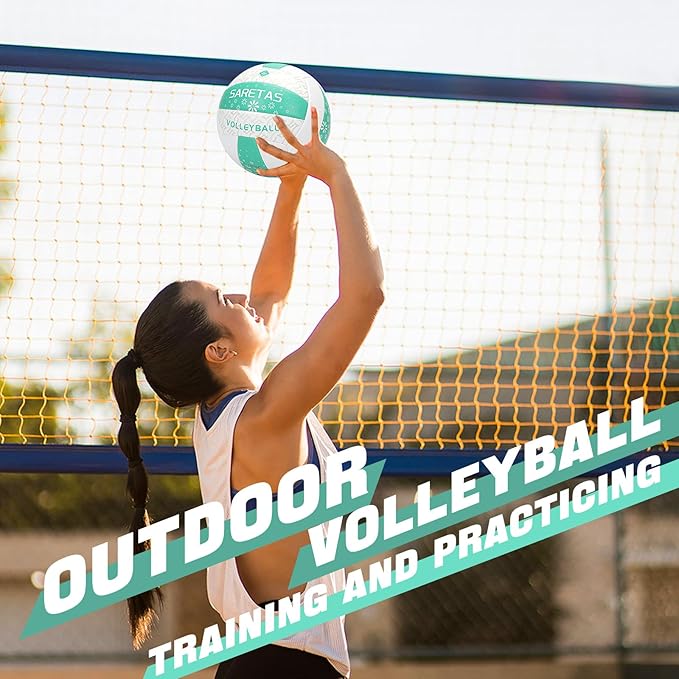 Beach/Water/Sand Volleyballs, Outdoor/Indoor Official Size, Soft Touch Volleyball for Beginners, Cute Volley Ball for Girls/Kids/Youth, Ideal Gifts with Pump for Backyard, Pool, Middle School