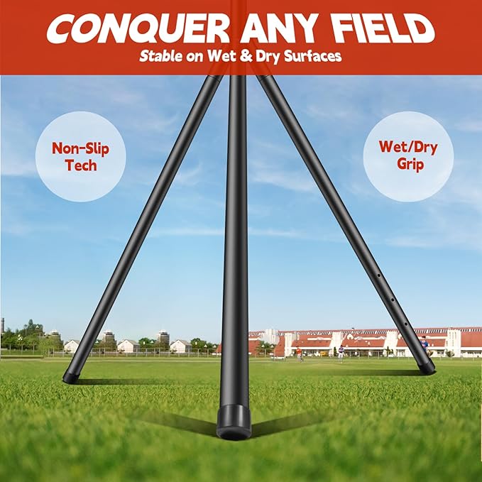 Baseball Auto Soft Toss Trainer with Rebound Net - Adjustable Height 52"-72", 8-Ball Capacity, 6/8/10s Auto-Drop, Rebound Net & Carry Bag - for Baseball & Softball Training Equipment