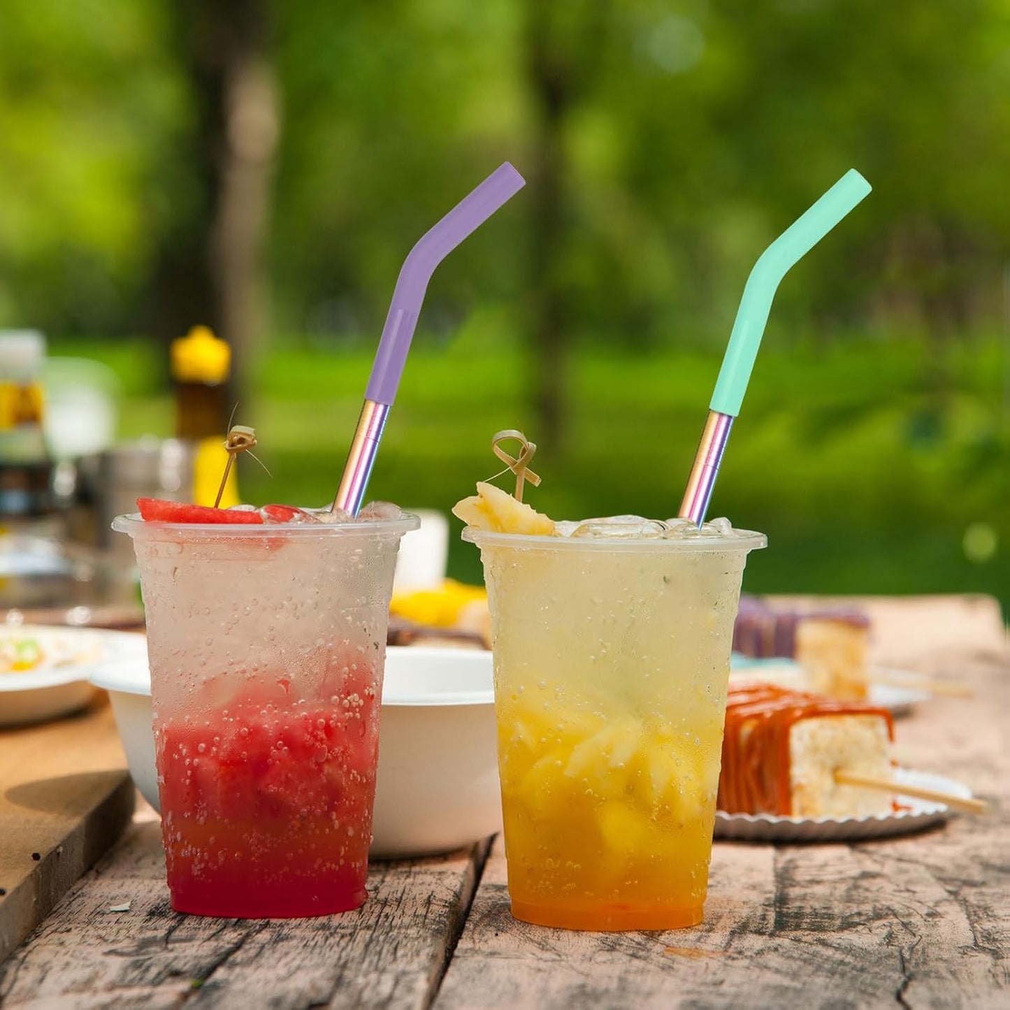 uxcell 4Pcs Silicone Straw Tips, Silicone Straw Elbows Tip, Soft Reusable Metal Straw Covers Fit for 8mm/0.31" OD Stainless Steel Straws, Grey