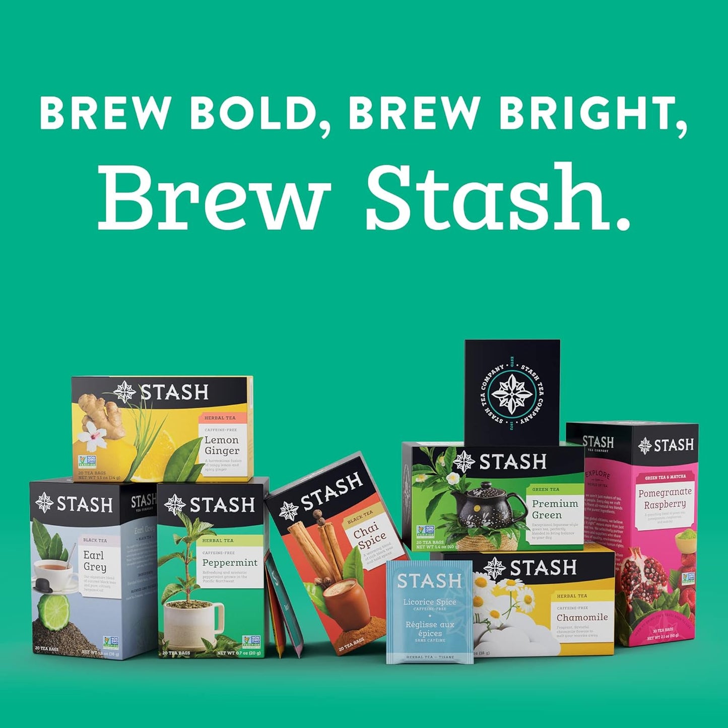 Stash Tea Decaf Premium Green Tea - Decaf, Non-GMO Project Verified Premium Tea with No Artificial Ingredients, 30 Count (Pack of 6) - 180 Bags Total