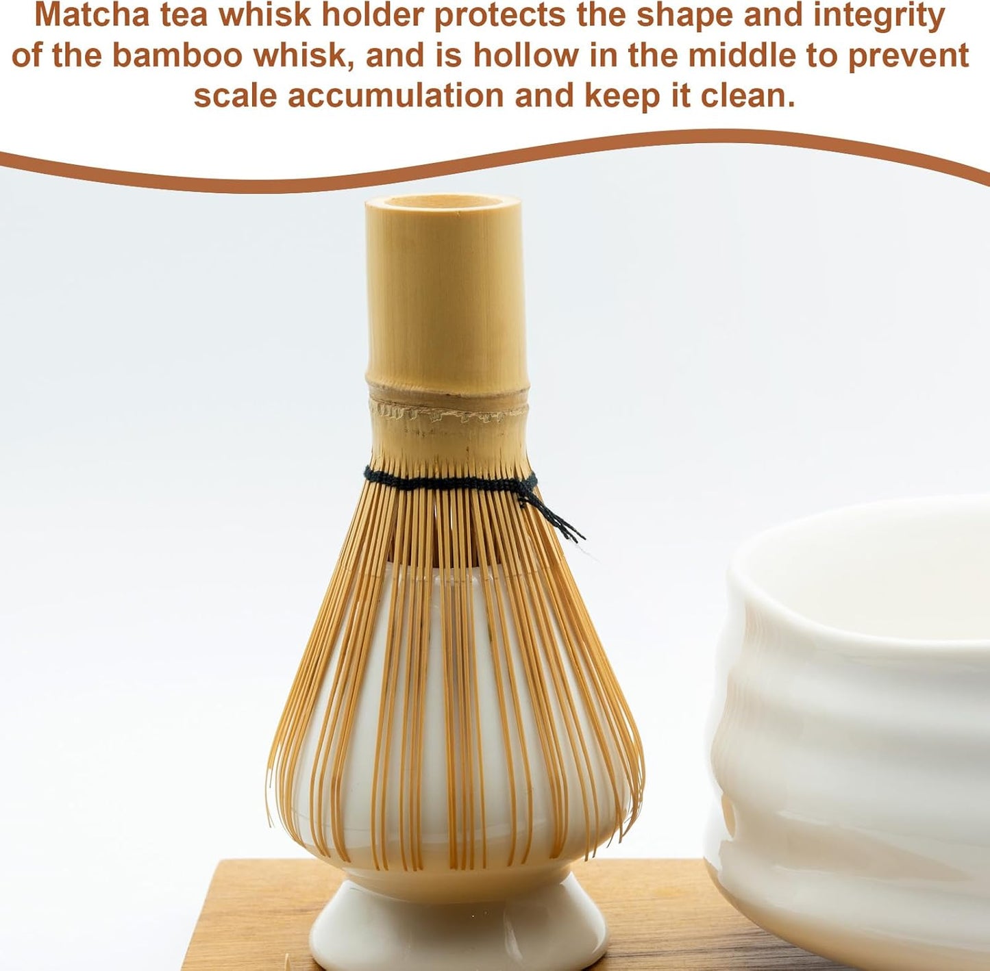 HARFINGTON Ceramic Chasen Stand 73mm Matcha Whisk Holder Teas Set Whisks Stand Traditional Matcha Tea Chasen Holder Tea Set Accessories for Tea Tasting, Green White