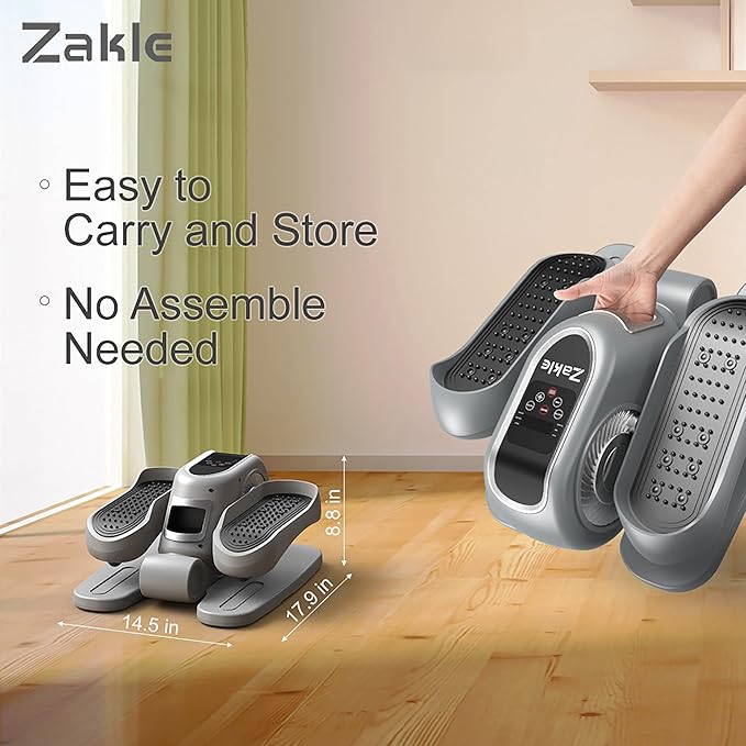 Zakle Ellipse Leg Exerciser as Seen on Tv for Seniors, Electric Under Desk Elliptical Machine w/Remote & 12 Speeds Level, Manual & Auto Mode, Quiet Seated Pedal Exerciser for Home Office