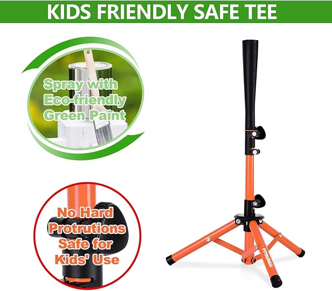 Baseball Softball Tee for Kids Toddles 3-10 Years Batting Hitting Tee T Ball Set Stand for Baseball Trainer Easy Adjustable Height 20.5''-29.5''Portable w/Carry Bag for Indoor Outdoor
