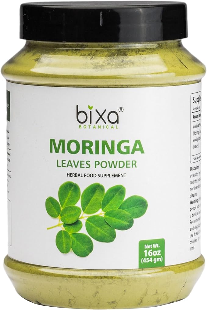 bixa BOTANICAL Moringa Powder (Organic Moringa Oleifera - 100% Pure Moringa Leaf/Drum Stick Shigru) | Perfect for Drinks, Tea,Smoothies & Recipes - 16Oz