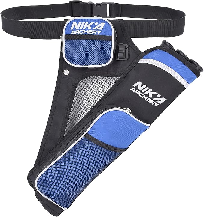 Archery Arrow Quiver Holder, 3-Tubes Hip Quiver Arrow Bag with Adjustable Belt for Youth & Adults Arrows Hunting Target Practicing