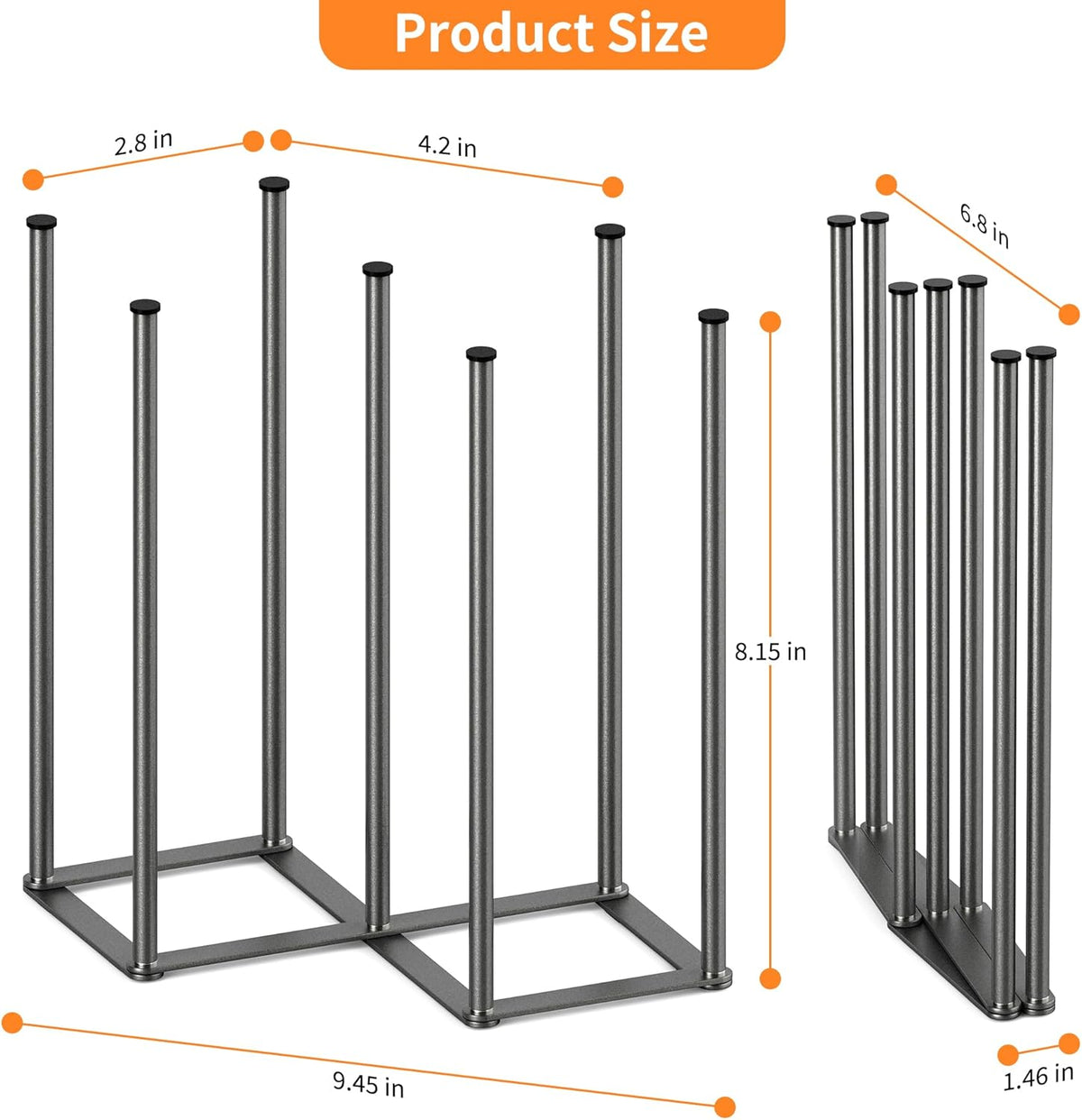 Foldable Bottle Drying Rack, Baby Bottle Drying Rack, Collapsible Cup Draining Holder, Retractable Reusable Storage Bag Dryer with Non-Slip Bottom - Stainless Steels (Starlight Gray)