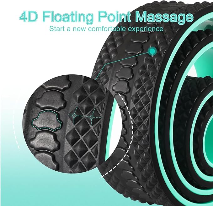 Back Roller Wheel 4 Pack - Yoga Wheel for Back Pain & Stretching,Back Roller for Deep Tissue Massage, Back Wheel for Physical Therapy & Exercise