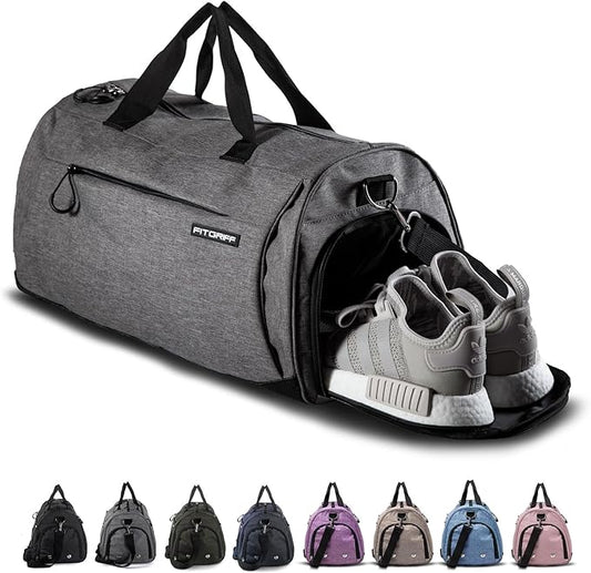 Fitgriff® Gym Bag for Men & Women with Shoe & Wet Compartment - Duffle Bag for Travel, Sports, Fitness & Workout