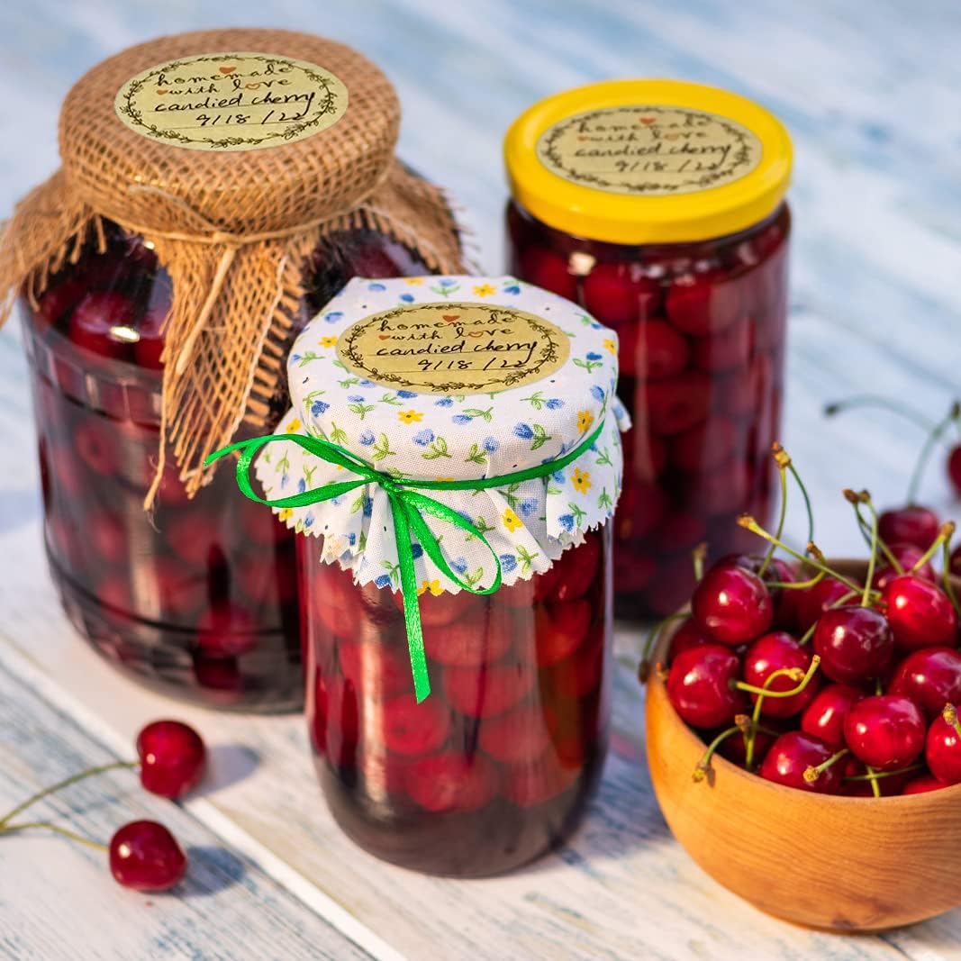2" Homemade With Love Stickers, Kraft Jam and Jelly Jar Canning Labels With 2 Lines for Writing, Mason Jar Labels for Bottles, 500 per Roll
