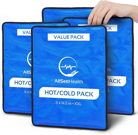 4 Pack XXL Reusable Hot and Cold Gel Ice Packs for Injuries | Cold Compress, Ice Pack, Gel Ice Packs, Cold Pack, ice Pack, Cold Packs for Injuries | 11x14.5 in