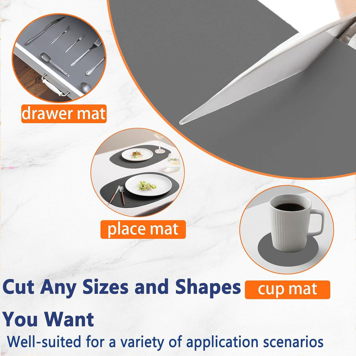 49.2''x15.7''(125cmx40cm) Extra Large Silicone Mat, Silicone Mats for Kitchen Countertop, Heat Resistant Mat Kitchen Island Countertop Protector, Waterproof Kitchen Counter Mats, Black