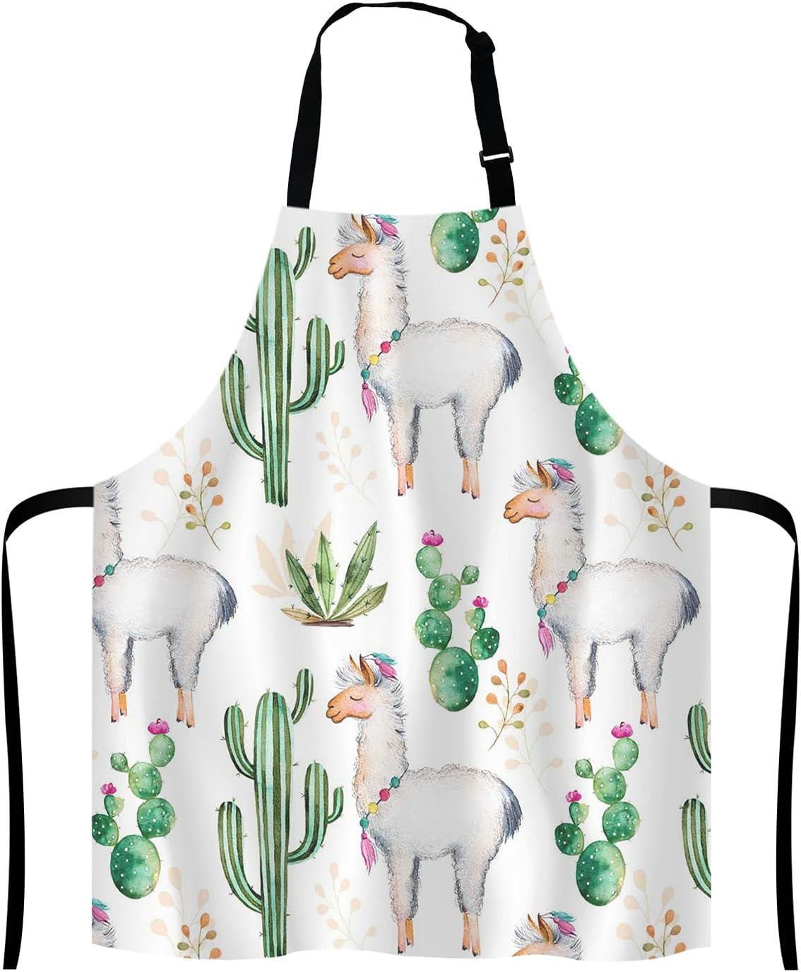Llama Cacti Apron for Women and Men, Adjustable Kitchen Chef Apron for Cooking Baking - Cute Birthday, Anniversary, Mother's Day Apron Presents for Mom Wife Girlfriend Aunt Grandma