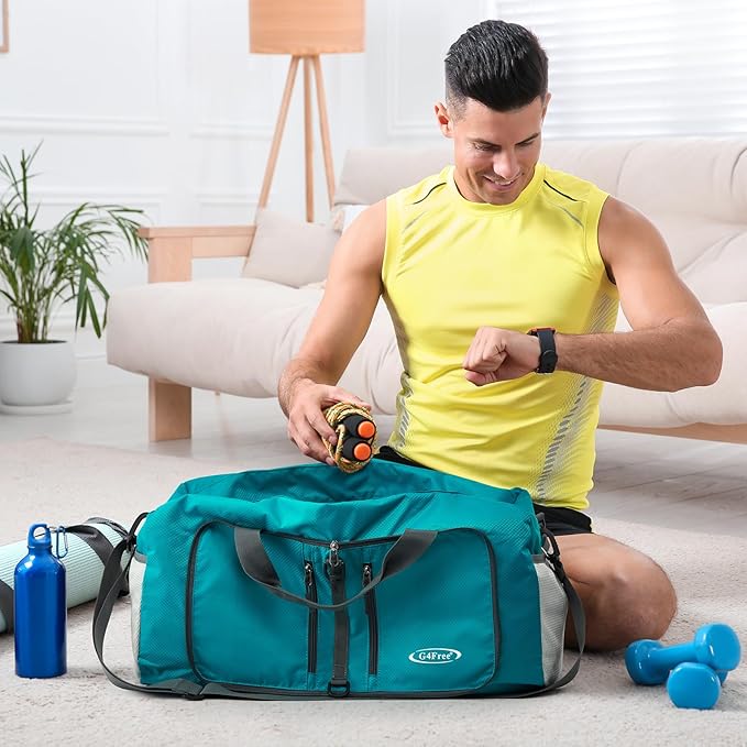 G4Free 40L/65L Foldable Duffel Bag, Water-Repellent Travel Backpack, Lightweight Carry Bag for Overnight Weekender Sports Men Women