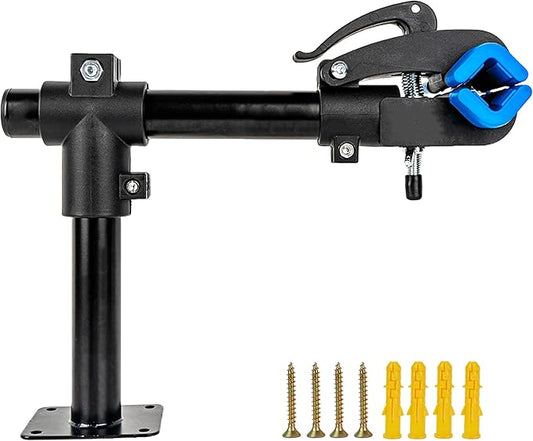 Bike Work Stand – Heavy-Duty Floor Mounted Bicycle Repair Rack with Adjustable Clamp – Rotatable Bike Maintenance Stand for Home & Garage Use