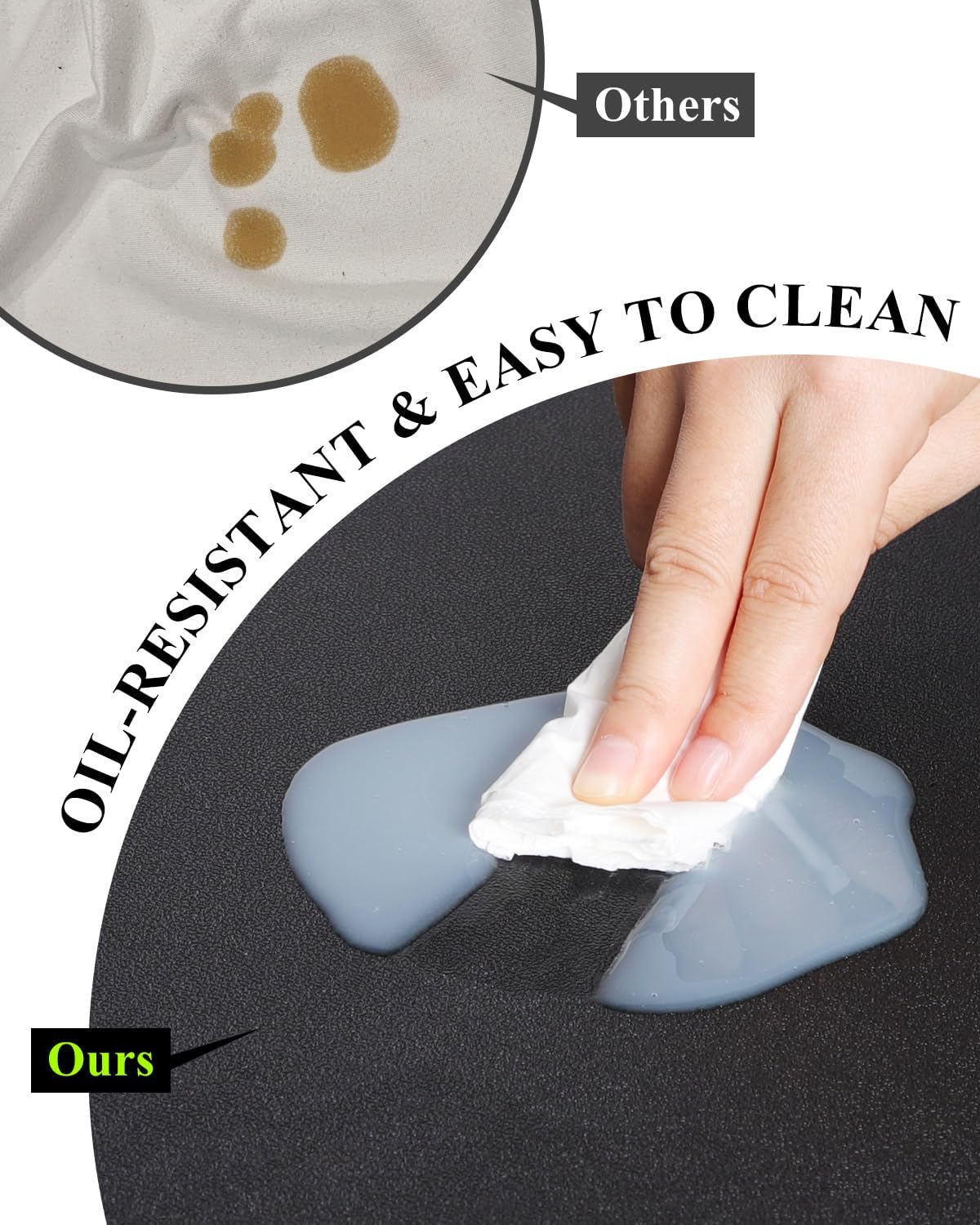 Black Plastic Table Cover Protector, 24" x 48" Waterproof Easy Flat PVC Desk Pad Mat, 1.5mm Thick Rectangle Vinyl Table Top Protector for Dining Room Table, Office, Dresser