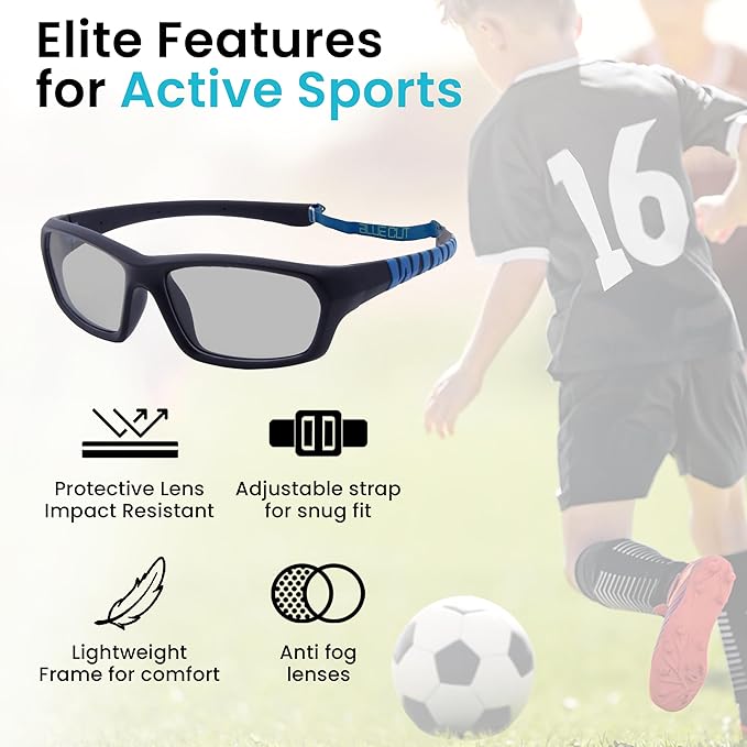 BLUE CUT Sports Protection Goggles, Photochromic Lenses Safety Glasses for Basketball, Pickleball and Outdoor Sports