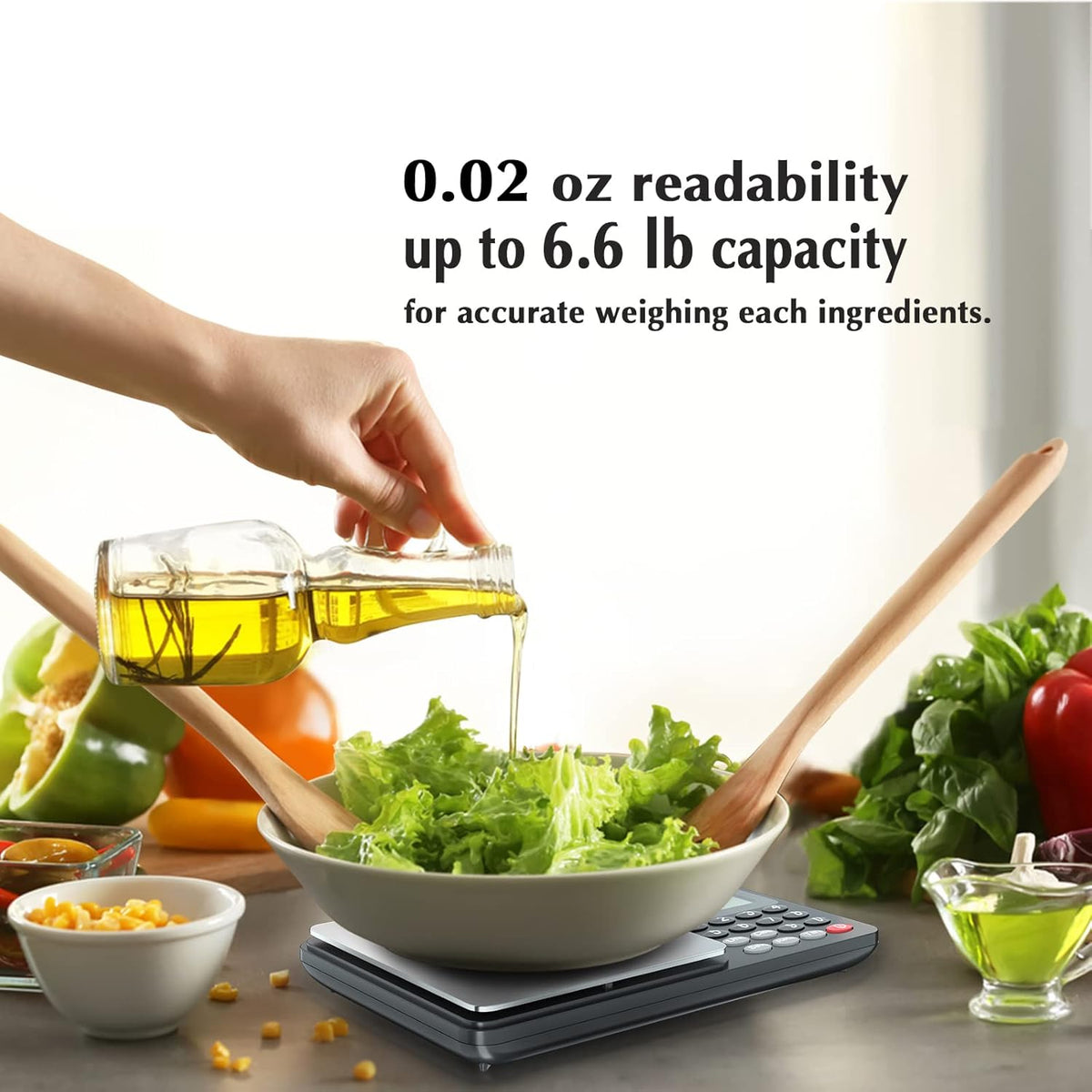 Fuzion Nutrition Food Scale, Digital Food Scale for Weight Loss, Calculating Food Facts, Macro, Calorie, Meal Prep, Portion Control, Stainless Steel