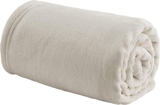 Bedsure Bedding Fleece Blanket for Girls and Boys - Soft Cozy Cute Small Throw Blankets for Travel, 43x55 Inches, Linen