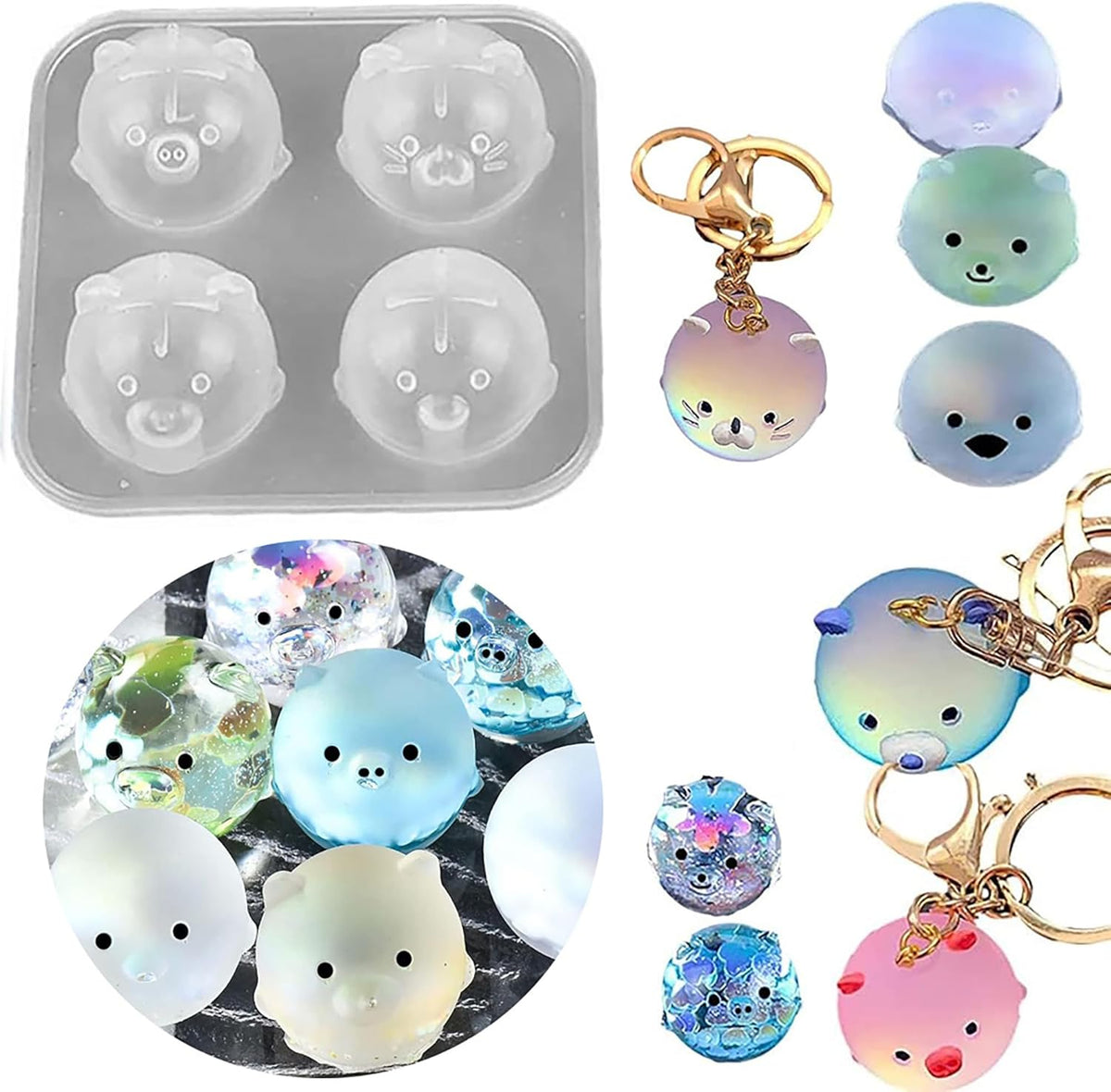 Resin Casting Silicone Mold for Candle Making, Home Decor, 3D Animal and Clay - Resin Making Molds