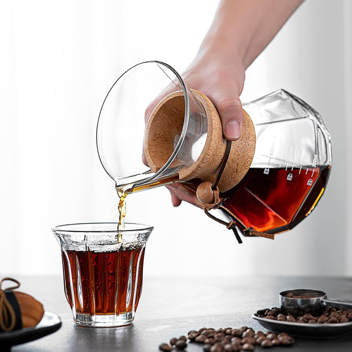 Pour Over Coffee Maker Set – 40oz Gooseneck Kettle with Thermometer, Coffee Grinder & 20oz Drip Coffee Maker – Stainless Steel Pour Over Coffee Set