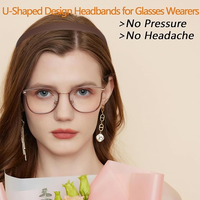 10 Pack Flex No Pressure Headbands for Women - Comfortable Plastic Headbands with Teeth
