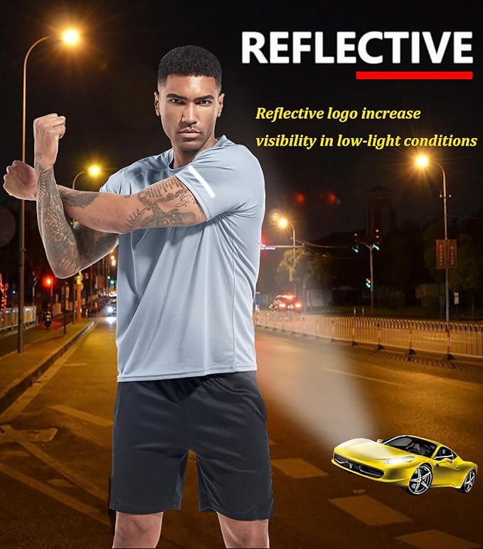 Boyzn 1, 3, 5 or 7 Pack Men's Workout Running Shirts, Dry Fit Moisture Wicking T-Shirt, Gym Athletic Short Sleeve Tee Shirts