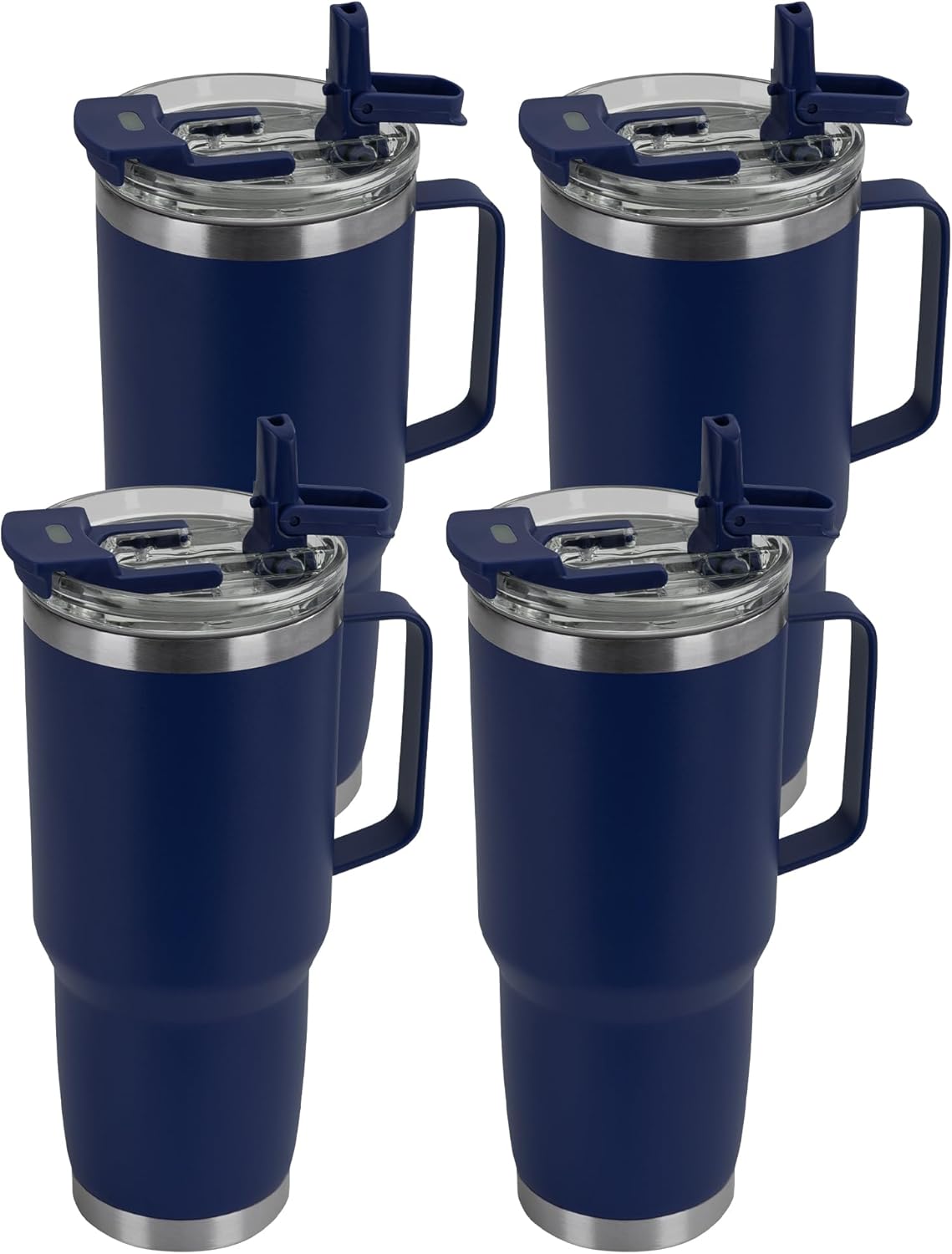 HASLE OUTFITTERS 30oz Tumbler Bulk with Handle, Insulated Travel Coffee Mug Set with Handle Leak-Proof Double Wall Stainless Steel Vacuum Tumblers Pack Metal Cup for Hot and Cold Drink