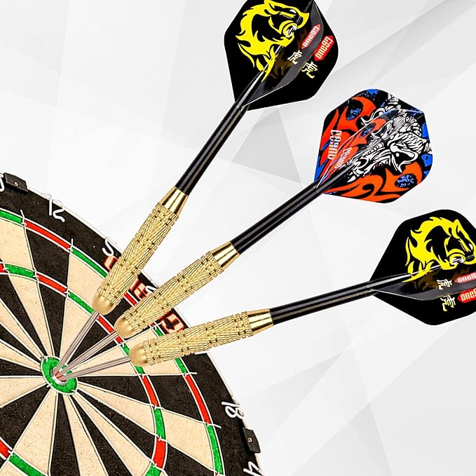 All-in-One Dartgame Center with Self-Healing Sisal/Double-Sided Dartboard & Multifunctional Cabinet 6 Steeltip Darts and Mounting Kit Included