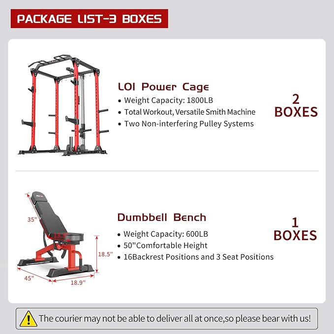 Power Cage,1600lbs Multi-Function Power Rack with Adjustable Cable Crossover System and More Training Attachment, Weight Cage for Home Gym