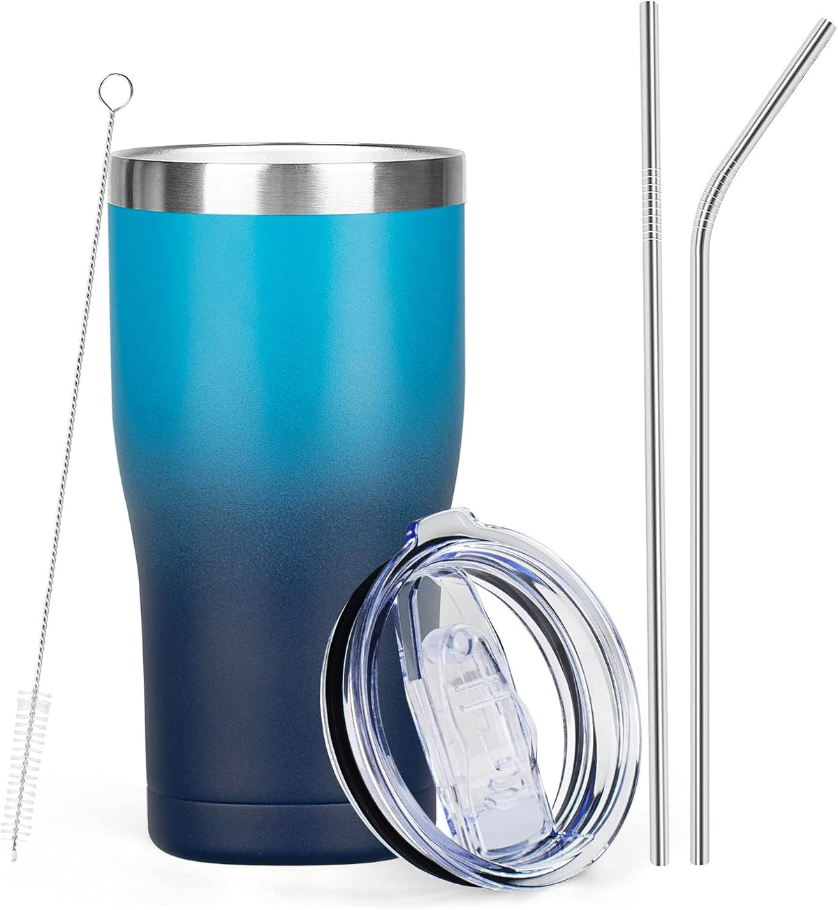 MEZMUT 20oz Coffee Tumbler with Lid and Straw Double Wall Vacuum Insulated Cup Stainless Steel Travel Mugs Insulated for Hot and Cold Leakproof Powder Coated Tumbler for Indoor and Outdoor
