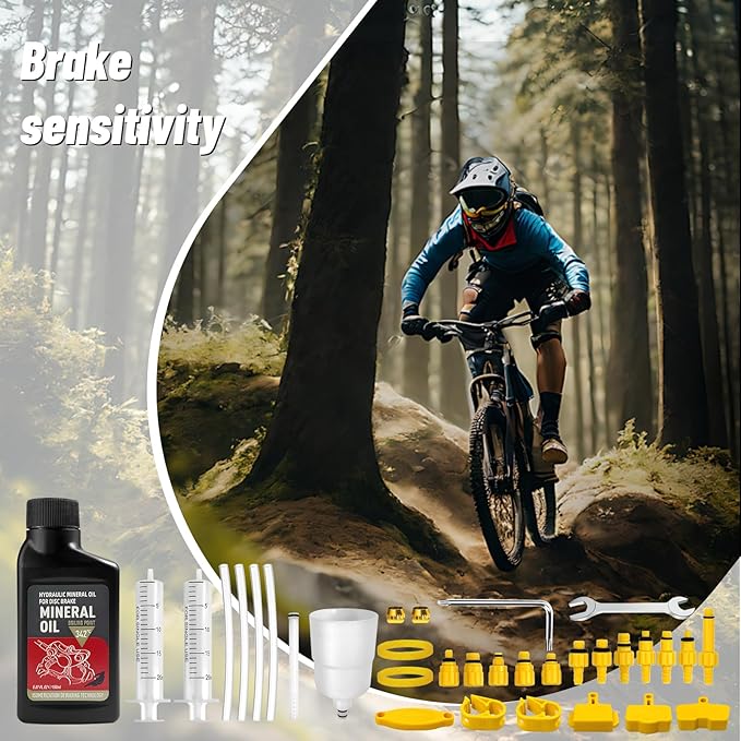 Brake Bleed Kit,Bicycle Hydraulic Brake Bleed Kit Including 150ML Mineral Oil for Shimano,TEKTRO, TRP Hydraulic Disc Brakes