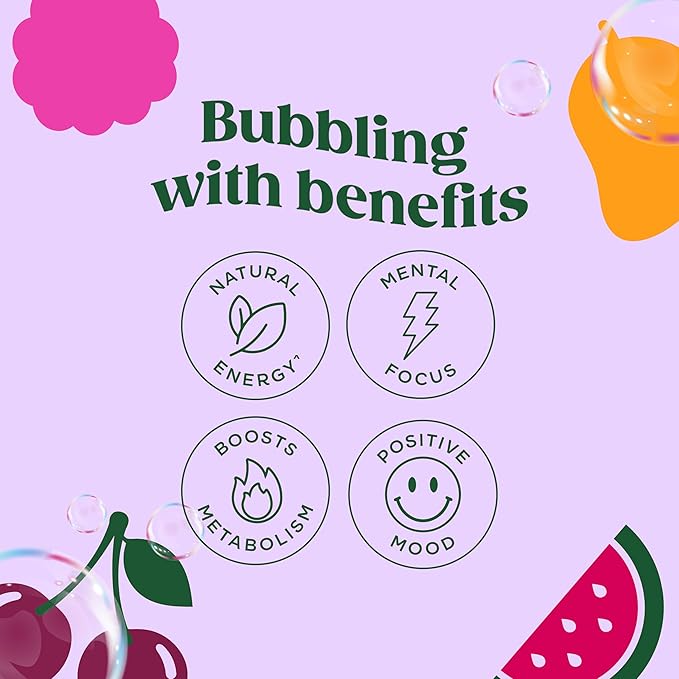 Bloom Nutrition Sparkling Energy Drink - Variety Pack - Natural Caffeine, Zero Sugar, 180mg Caffeine - Antioxidant-Rich with Green Coffee Bean, Green Tea Extract, Prebiotics - 12oz 24 Pack